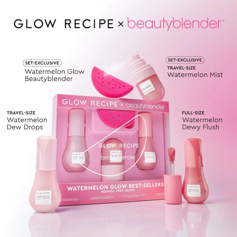 Never opened-Glow Recipe X Beautyblender Watermelon Glow Bestsellers